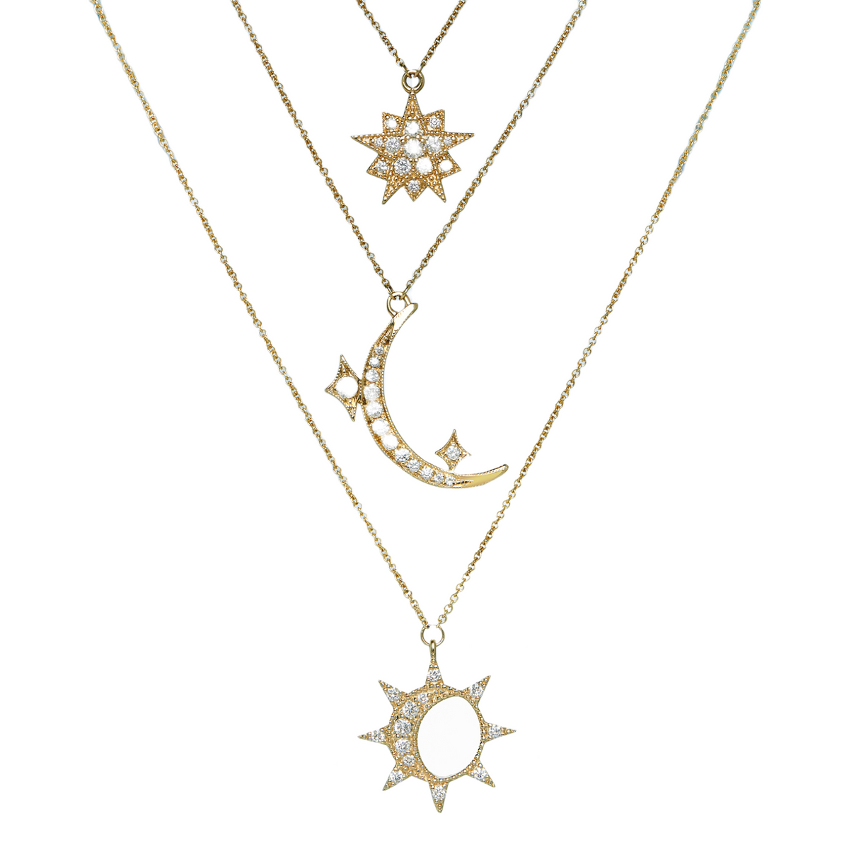 【新品】STAR JEWELRY DIA MOON NECKLACE zs1057_Diamond_Star_Moon_and_S