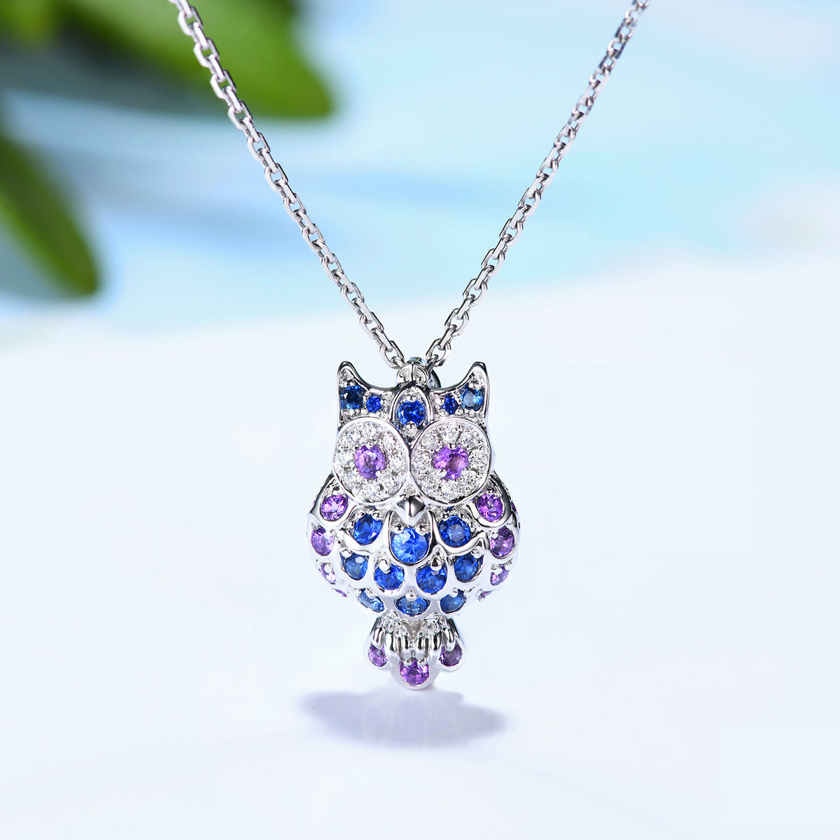 Amethyst sales owl necklace