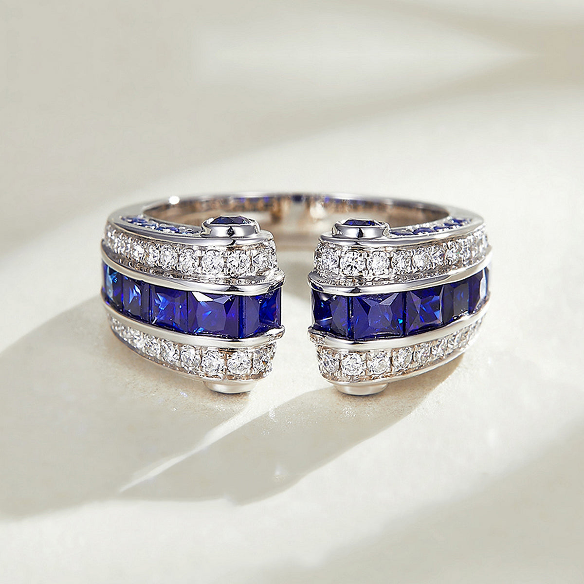 Diamond and Sapphire Ionic Ring | HX Jewelry