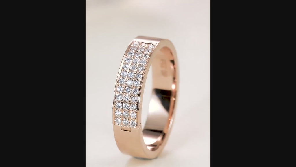 Diamond Clasp Secret Message Couple Ring