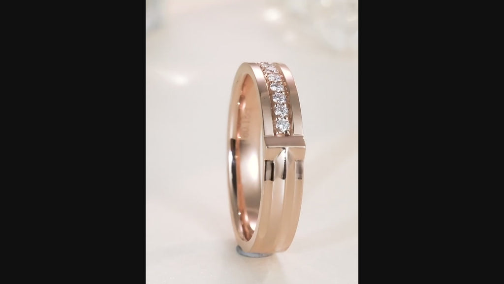 Half Eternity Diamonds Couple Wedding Rings
