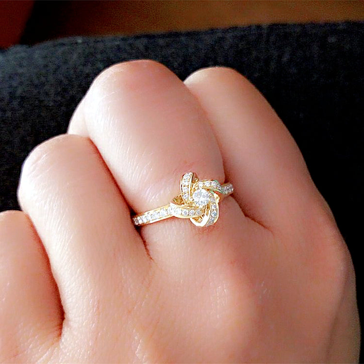 Infinity Love Knot Diamond Engagement Ring