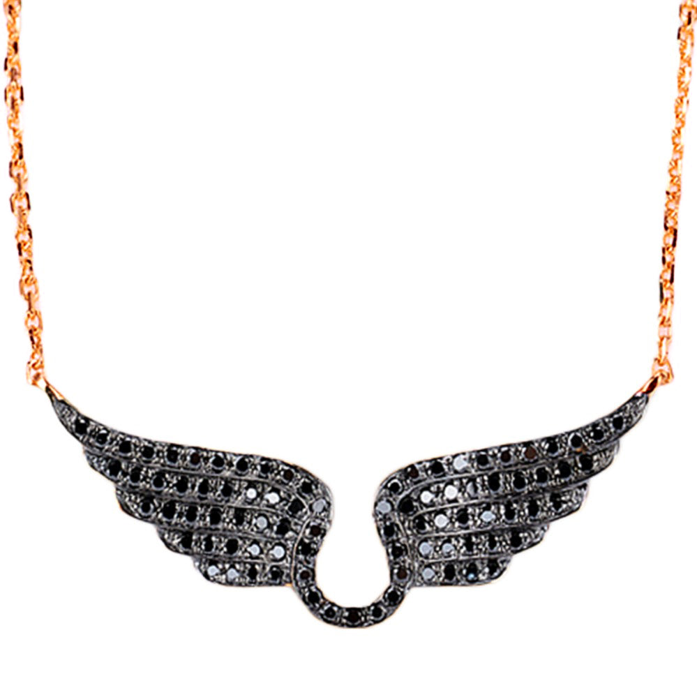 Black diamond wing necklace Outlet