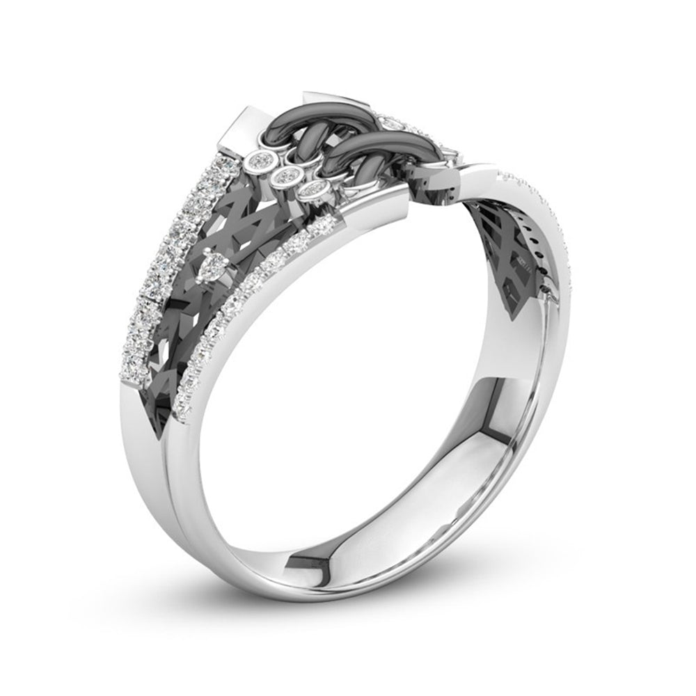 Diamond Corset Stitch Bondage Ring