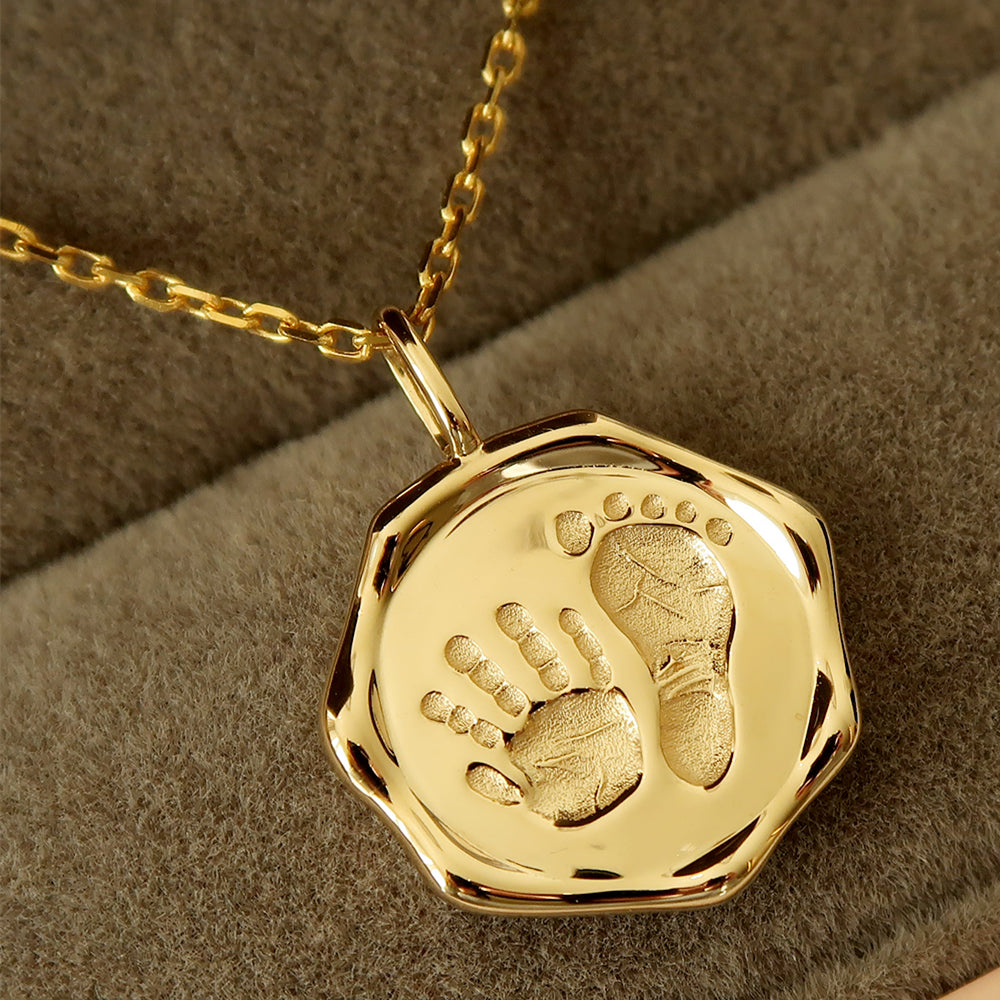 Handprint Baby Footprint Pendant Handprint Necklace Footprint