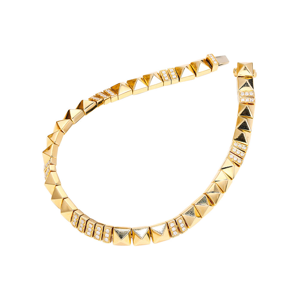 Pyramid Stud Tennis Bracelet- Gold