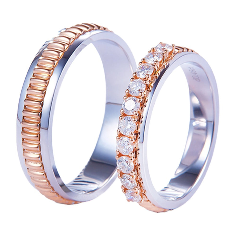 18K Rose Gold/Silver Tail Ring Men Women's Titanium Steel Couple Rings Size  4-9 | eBay