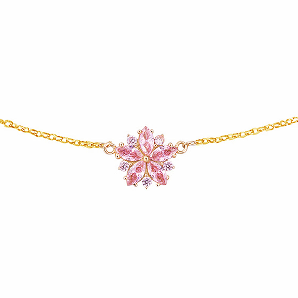 Pink Sapphire Flower Pendant - Nuha Jewelers