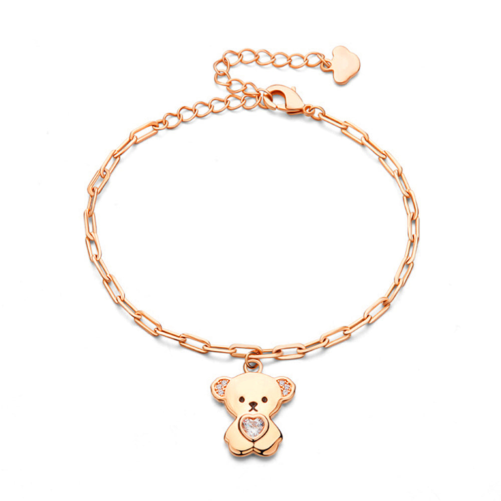 Silver Vermeil Teddy Bear Bracelet with Gemstones | TOUS