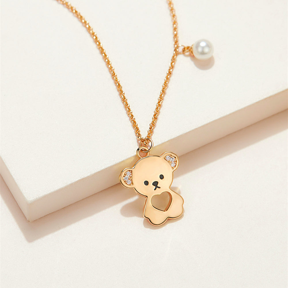 Buy 925 Sterling Silver New Teddy Bear Pendant Necklace Online in India -  Etsy
