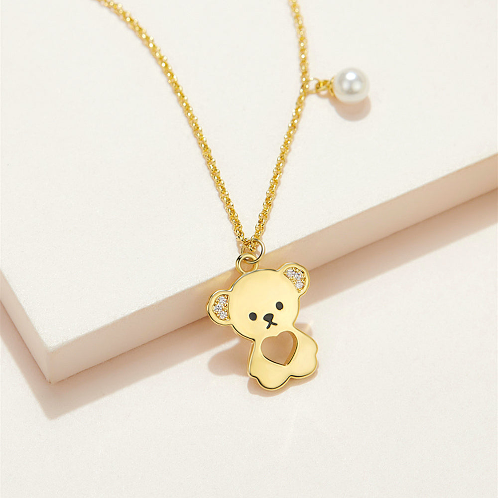 Rhinestone Teddy Bear Necklace With Moveable Arms & Legs Gold Tone | eBay