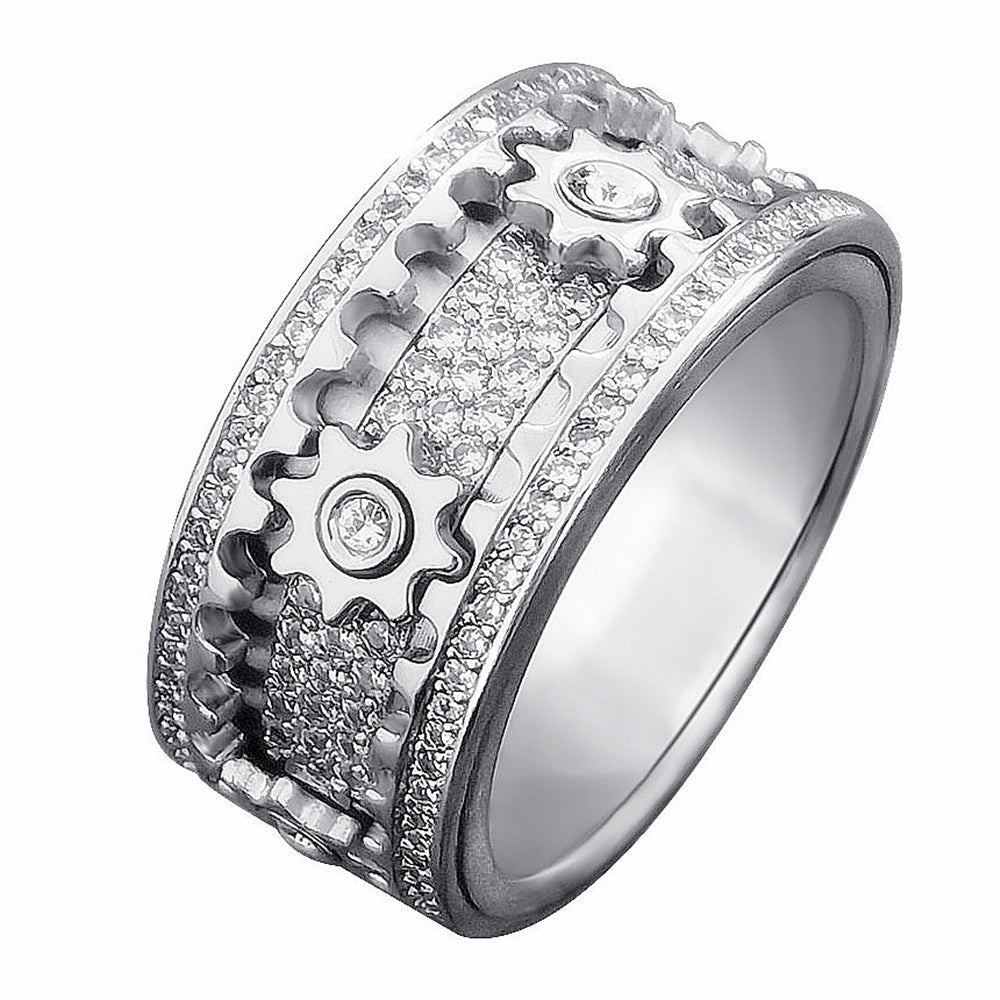moving gear ring Spinning Gear Diamond Ring