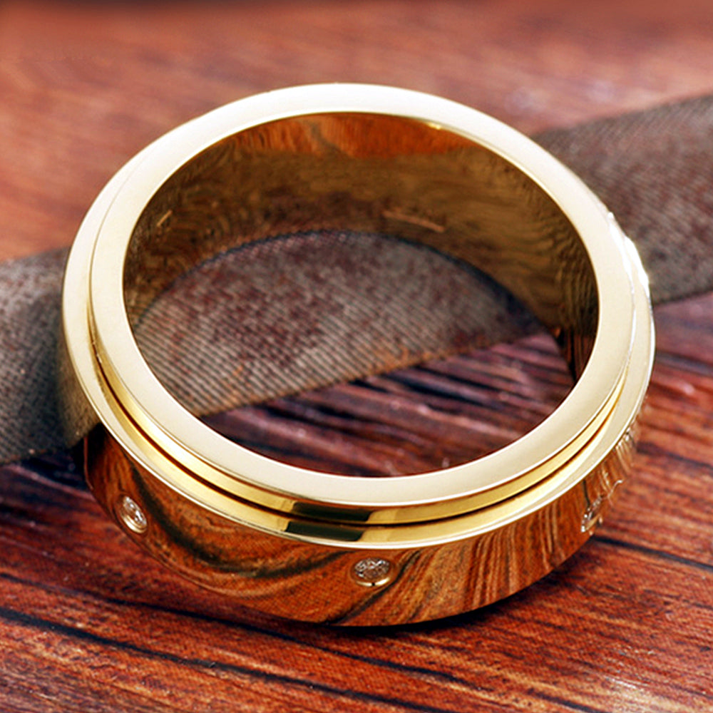 Diamond Pave Spinning Rotatable Wide Ring | HX Jewelry
