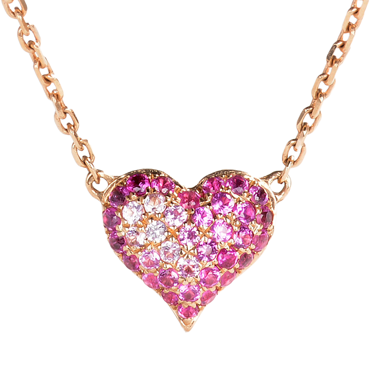 Pink Sapphire Heart Pendant Necklace1