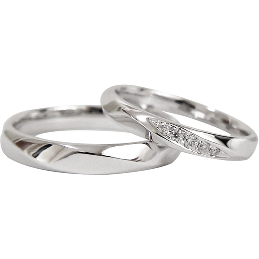Diamond Wedding Matching Couple Rings