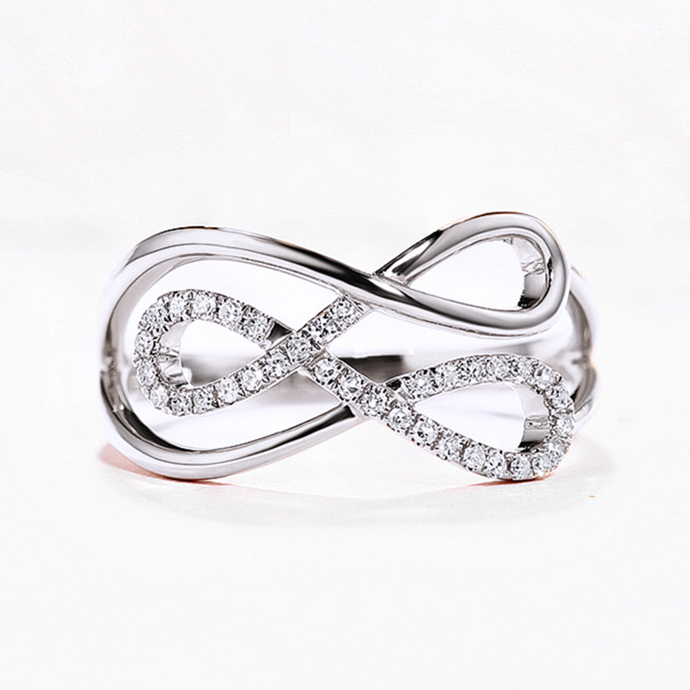 14kt White Gold Diamond Twist Intertwined Band Promise Ring Infinity L –  Brilliant Facets