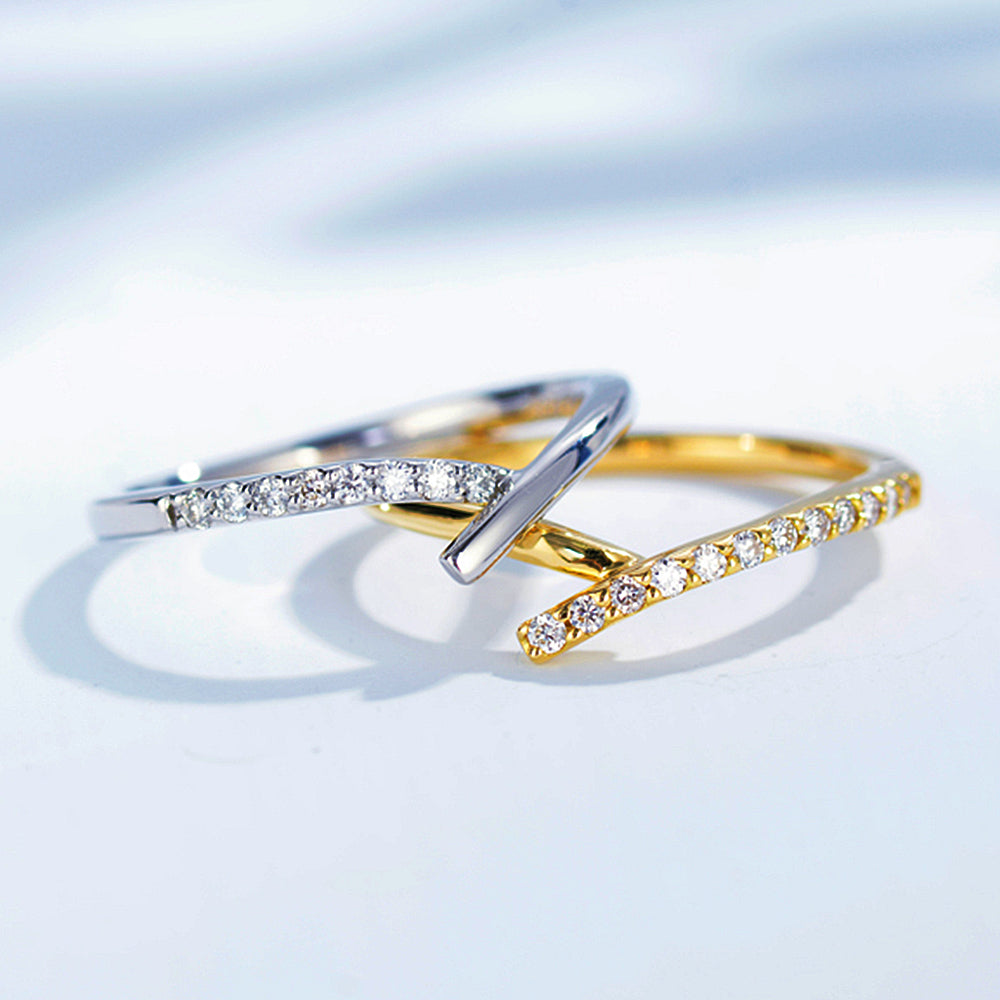 Matching Rings Luxury Diamond 2 Piece Matching Rings Set | HX Jewelry