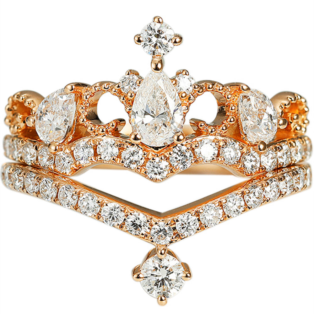 Diamond Tiara 2 Piece Bridal Ring Set