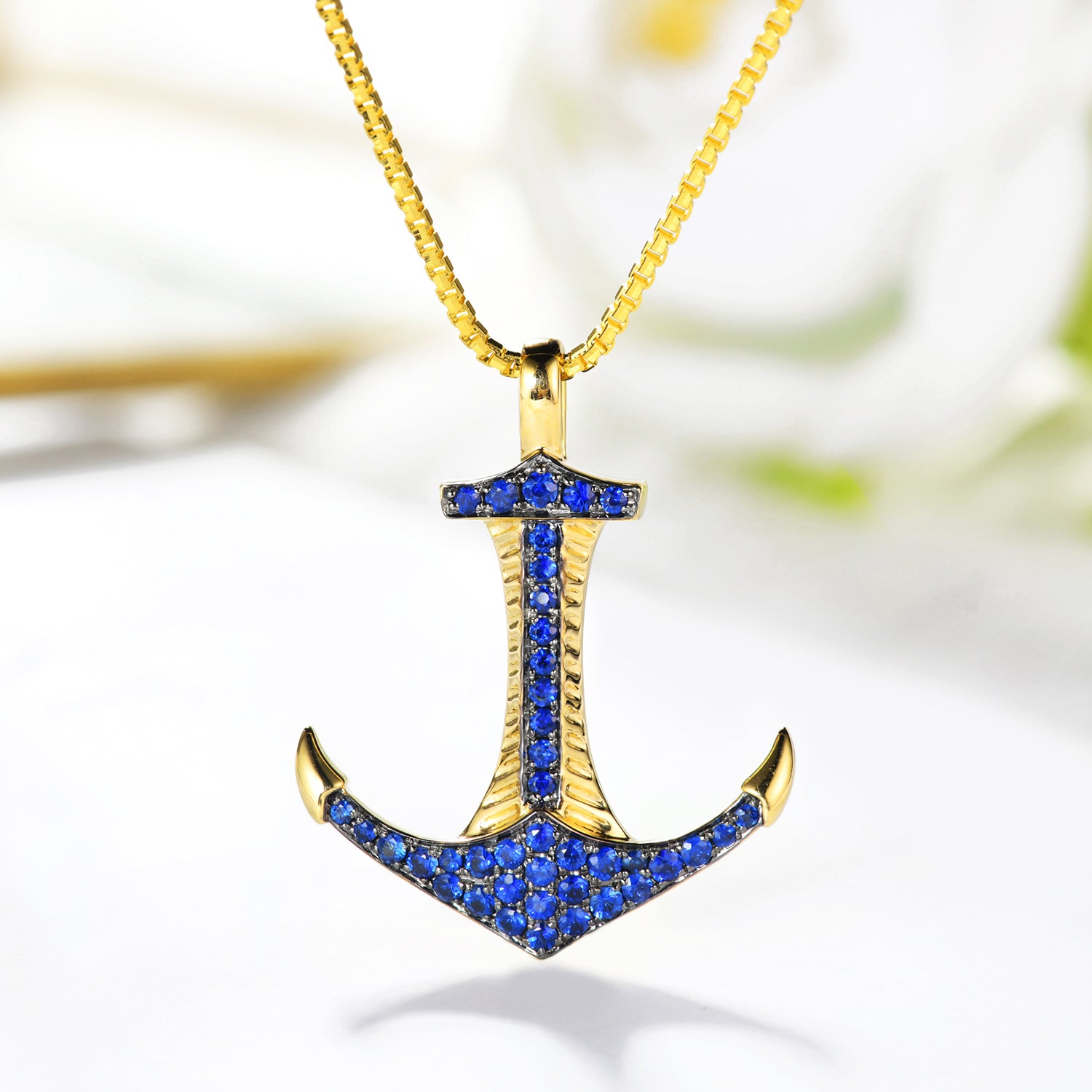 Sapphire anchor necklace store