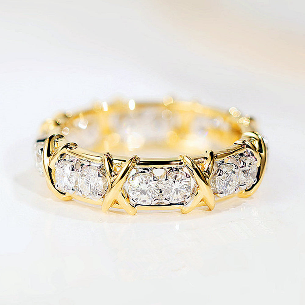 Diamond X Pattern Full Eternity Band | HX Jewelry