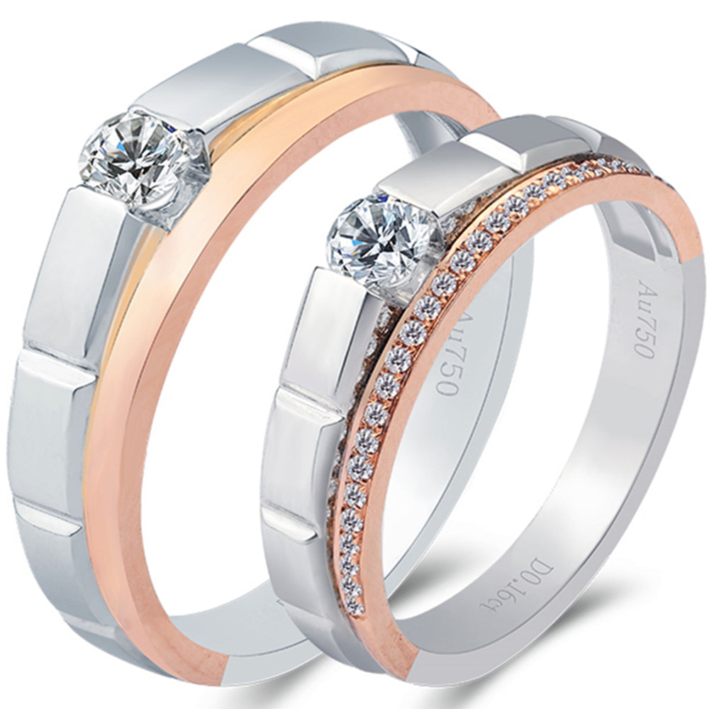 Matching Rings Luxury Platinum Diamond Couple Rings