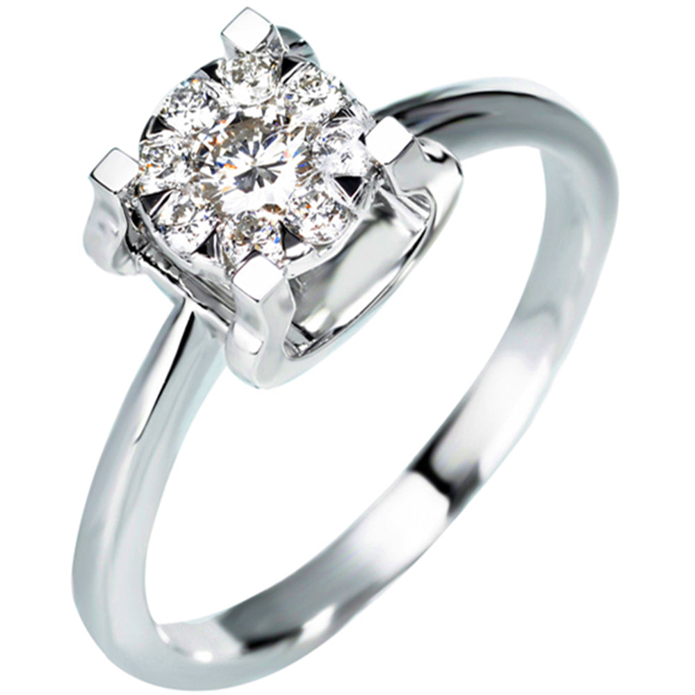 HX Jewelry Gorgeous Pave Diamond Flower Cluster Ring