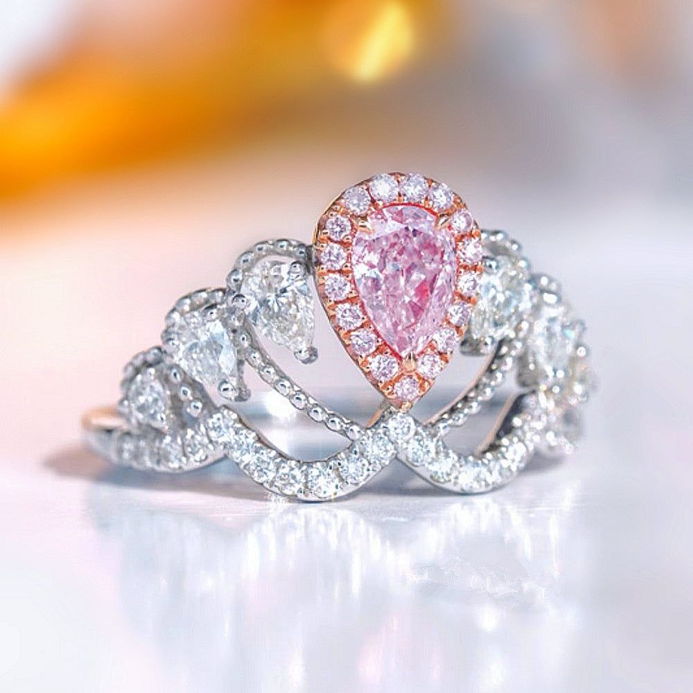 1ct Princess Cut Moissanite Cute Water Drop Crown Engagement Ring from  Black Diamonds New York